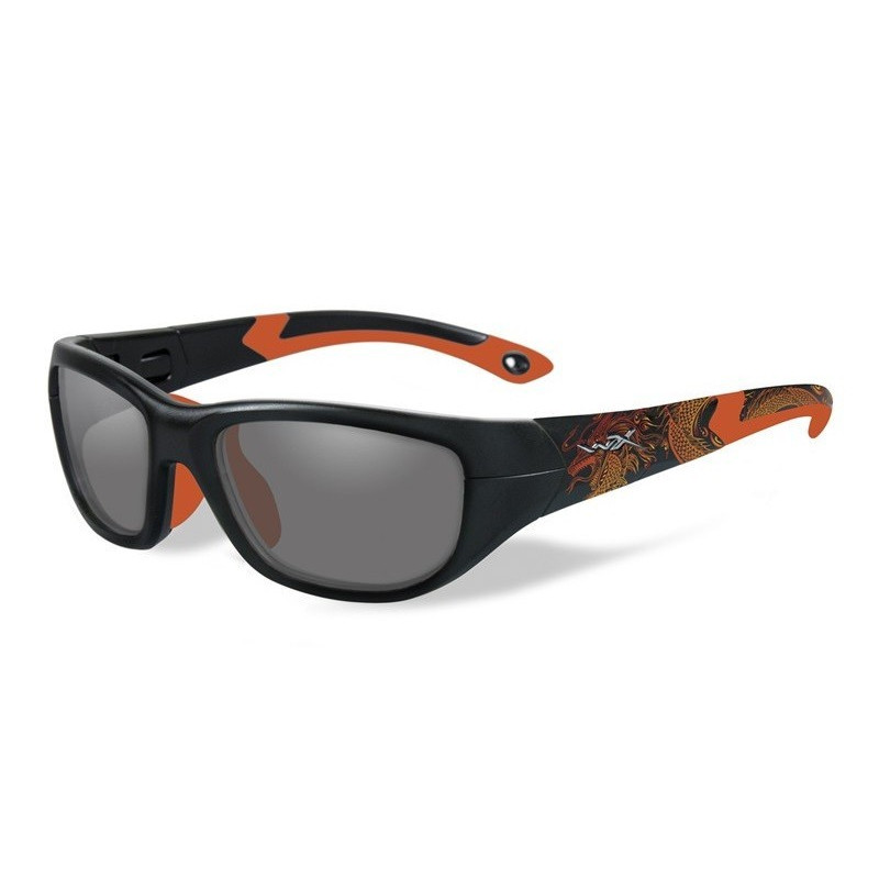 Okulary Wiley X dziecięce Victory Przeźroczyste z matowo-czarno-pomarańczową ramką roz. S Okulary Wiley X dziecięce Victory Przeźroczyste z matowo-czarno-pomarańczową ramką roz. S