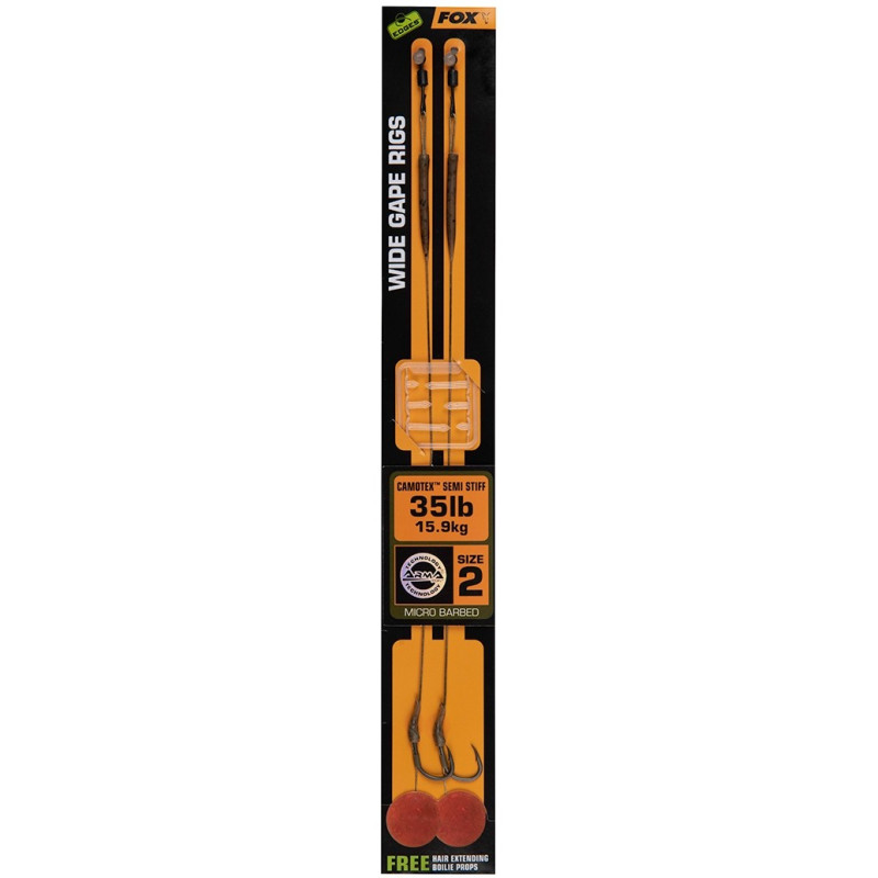 Przypon karpiowy FOX Wide Gape Camotex Semi Stiff roz. 4