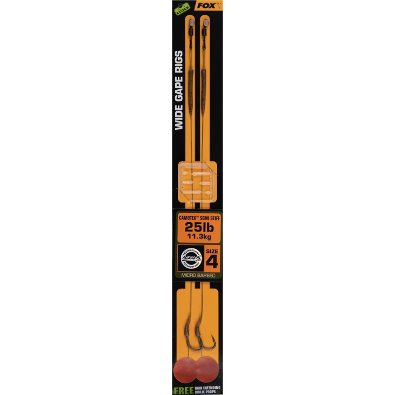 Przypon karpiowy FOX Wide Gape Camotex Semi Stiff roz. 2 Przypon karpiowy FOX Wide Gape Camotex Semi Stiff roz. 2