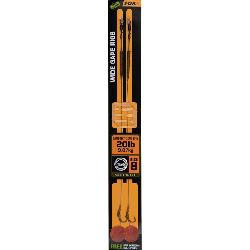 Przypon karpiowy FOX Wide Gape Camotex Semi Stiff roz. 4