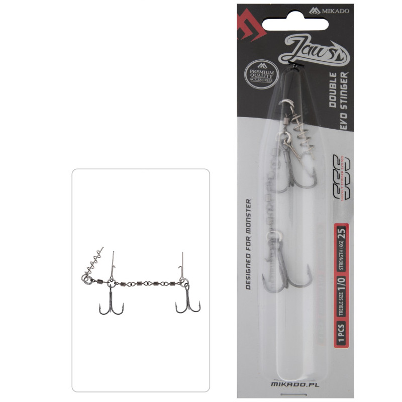 Dozbrojka Mikado na krętlikach Jaws Double Evo Stinger 2/0 Dozbrojka Mikado na krętlikach Jaws Double Evo Stinger 2/0