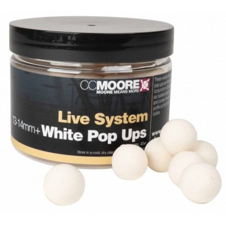 Kulki CC Moore White Pop Ups 13/14mm - Live System White Kulki CC Moore White Pop Ups 13/14mm - Live System White