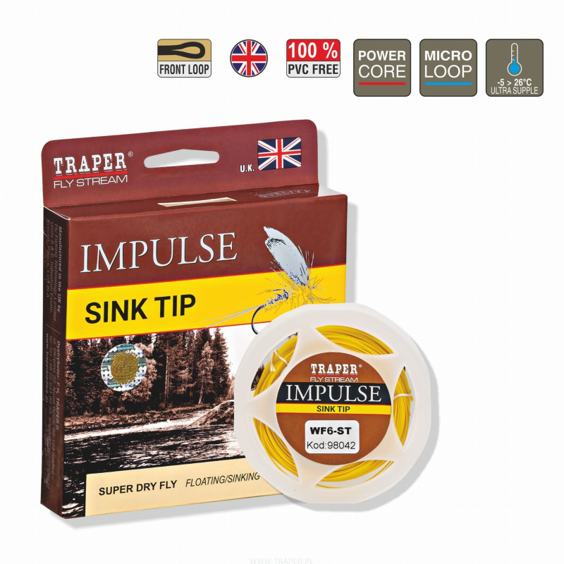 Sznur muchowy Impulse SINK TIP WF F/S 24,99m Traper Sznur muchowy Impulse SINK TIP WF F/S 24,99m Traper