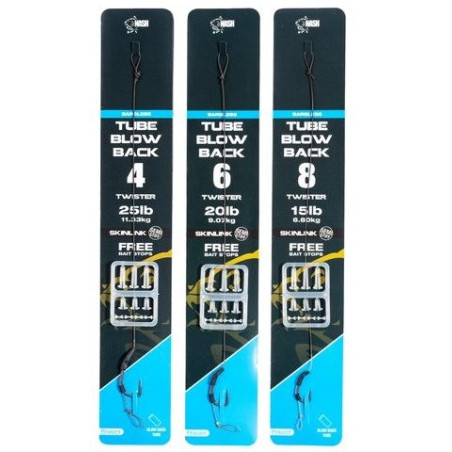 Przypon karpiowy NASH Tube Blow Back Barbless hak 4