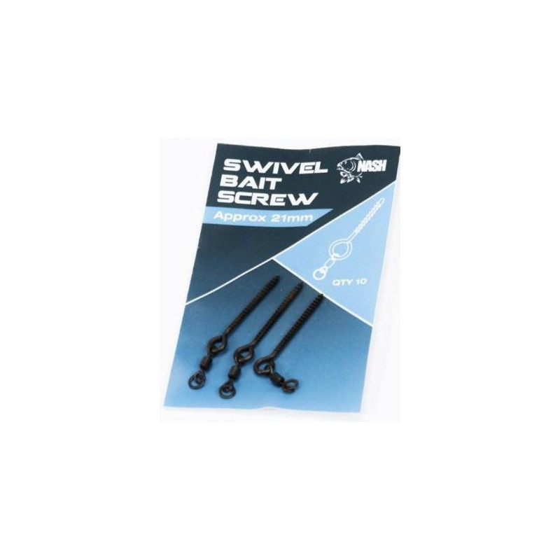 Wkrętka z mikrokrętlikiem - Swivel Bait Screw roz. 21 mm NASH Wkrętka z mikrokrętlikiem - Swivel Bait Screw roz. 21 mm NASH