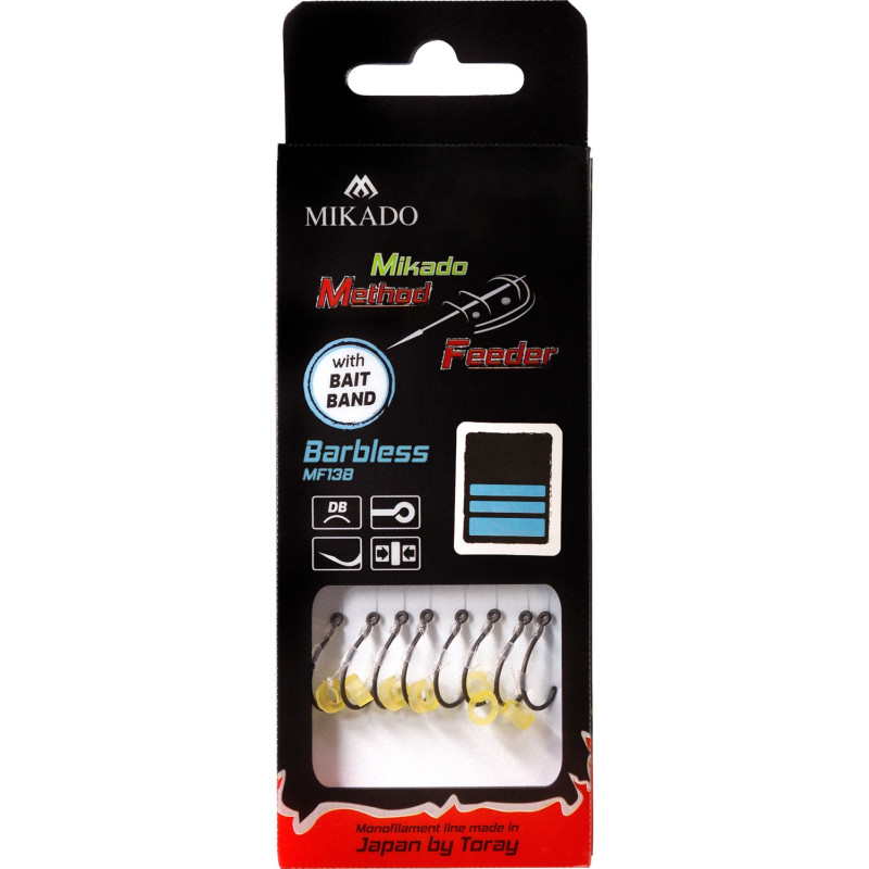 Przypon Mikado MF - Z GUMKĄ - hak bezzadziora / żyłka hak 12 Przypon Mikado MF - Z GUMKĄ - hak bezzadziora / żyłka hak 12