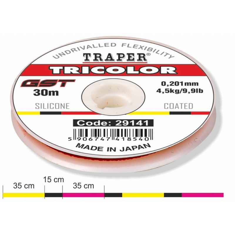 Żyłka Traper GST Tricolor 30m / 0,201mm Żyłka Traper GST Tricolor 30m / 0,201mm