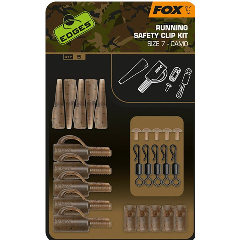 Zestaw Camo Running Safety Clip Kit Edges roz. 7 FOX Zestaw Camo Running Safety Clip Kit Edges roz. 7 FOX