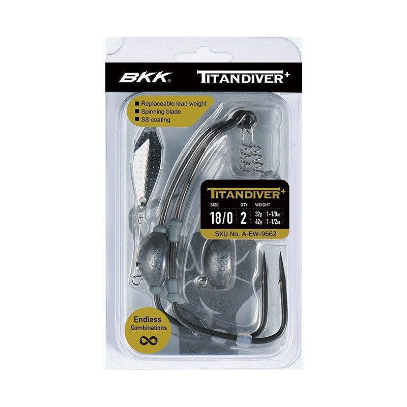 Haczyki BKK offsetowe z obciążeniem TITAN DIVER+ hak 16/0 Haczyki BKK offsetowe z obciążeniem TITAN DIVER+ hak 16/0