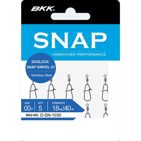 Agrafki BKK z krętlikiem Duolock Snap Swivel-51 roz. 3 Agrafki BKK z krętlikiem Duolock Snap Swivel-51 roz. 3