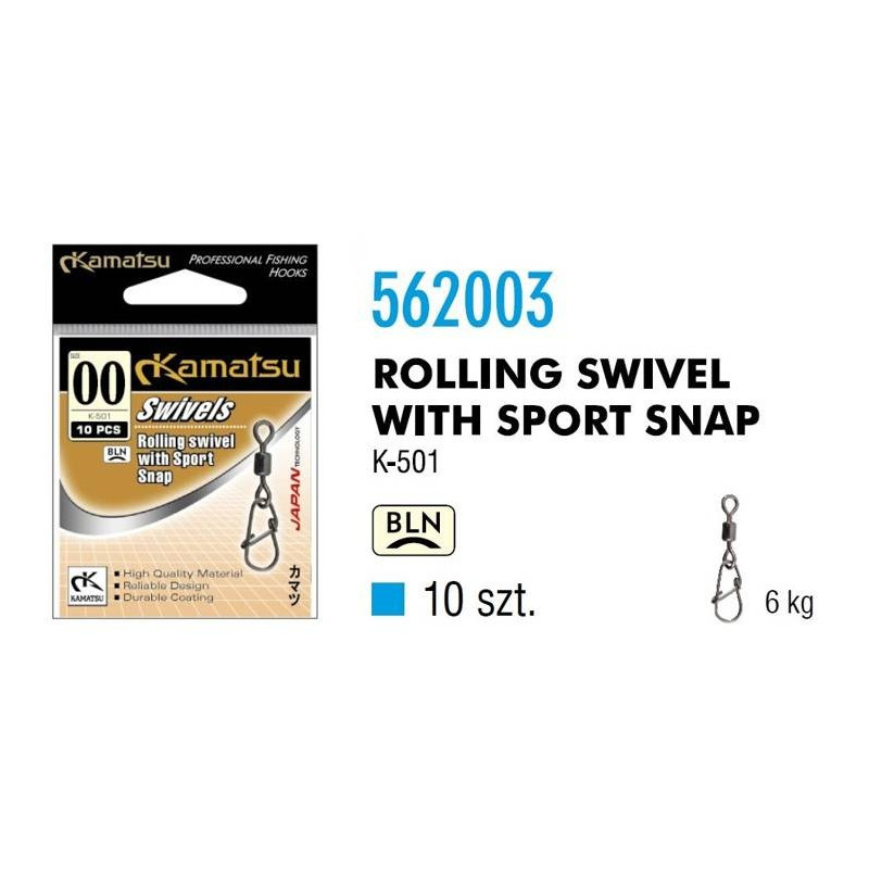 Krętlik z Agrafką Kamatsu Sport Micro K-501 roz. 00 Krętlik z Agrafką Kamatsu Sport Micro K-501 roz. 00