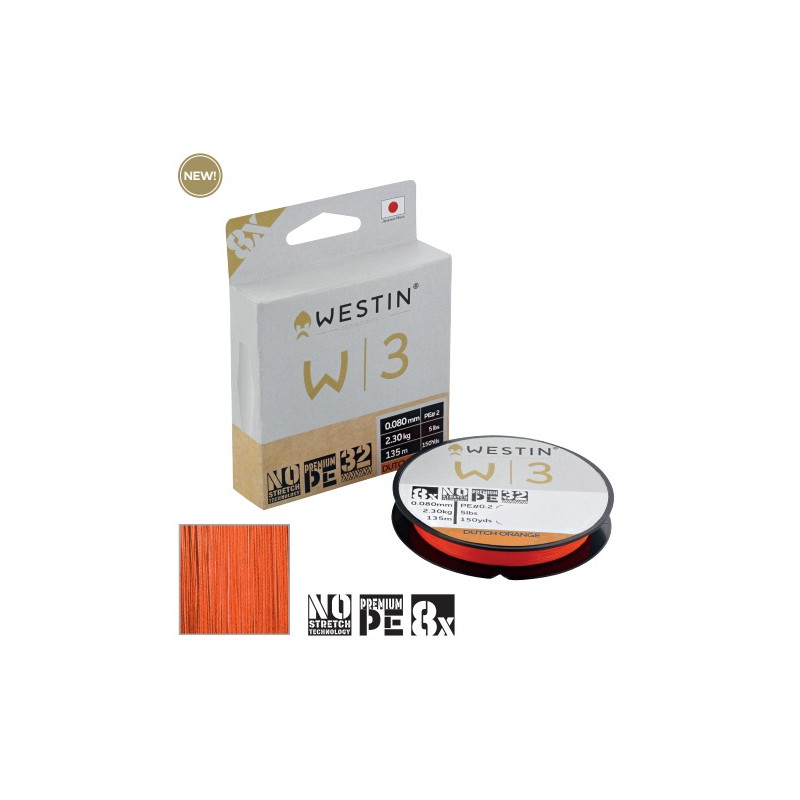 Plecionka Westin W3 8 Braid Dutch Orange 135m 0.165mm Plecionka Westin W3 8 Braid Dutch Orange 135m 0.165mm