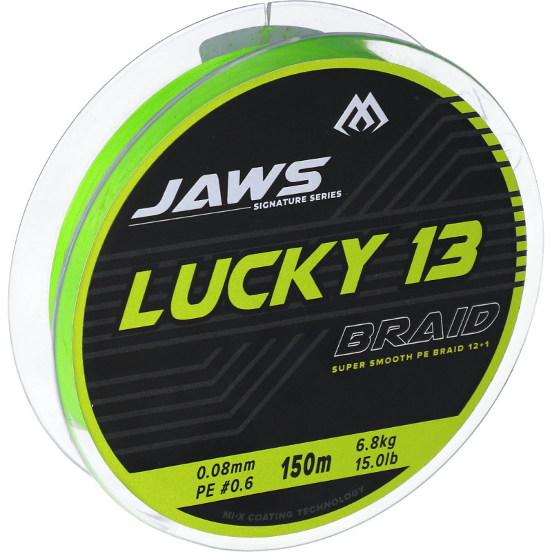 Plecionka Mikado JAWS LUCKY 13 Fluo Zielona 150m 0,10mm Plecionka Mikado JAWS LUCKY 13 Fluo Zielona 150m 0,10mm