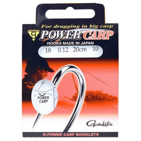 Haczyki Gamakatsu z przyponem Power Carp hak 16 Haczyki Gamakatsu z przyponem Power Carp hak 16