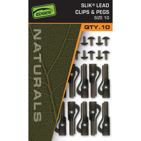 Zestaw EDGES Naturals Slik Lead Clips & Pegs roz. 10 FOX