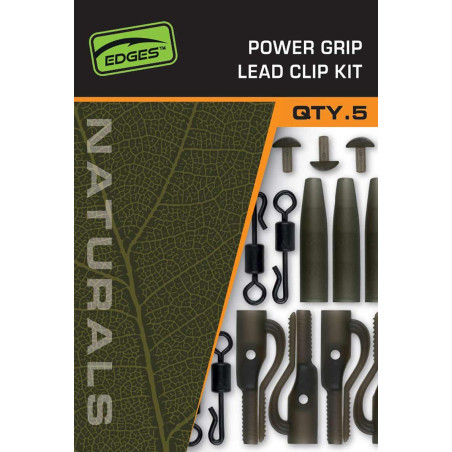 Zestaw EDGES Naturals Power Grip Lead Clips Kit FOX Zestaw EDGES Naturals Power Grip Lead Clips Kit FOX