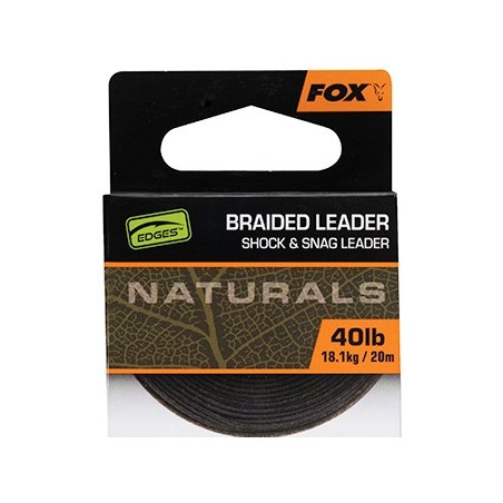 Plecionka FOX Edges Naturals Braided Leader 20m - 40lb Plecionka FOX Edges Naturals Braided Leader 20m - 40lb