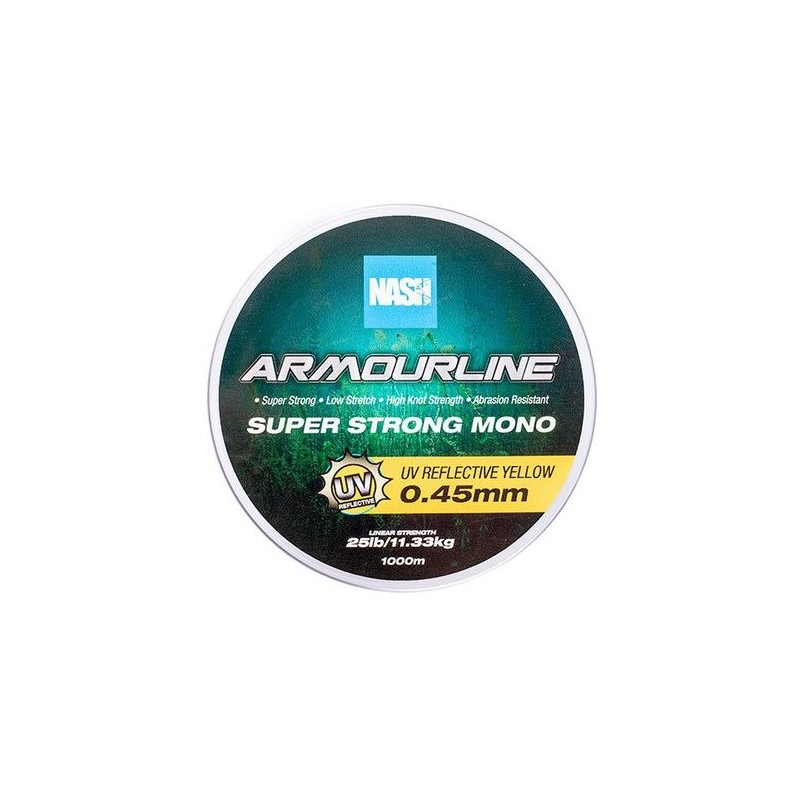 Żyłka NASH Armourline Super Strong Mono UV Yellow 1000m / 0.40mm Żyłka NASH Armourline Super Strong Mono UV Yellow 1000m / 0.40mm