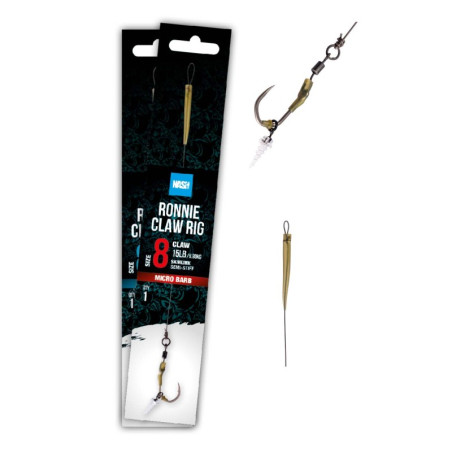 Przypon Ronnie Claw Rig Barbed hak 8 NASH