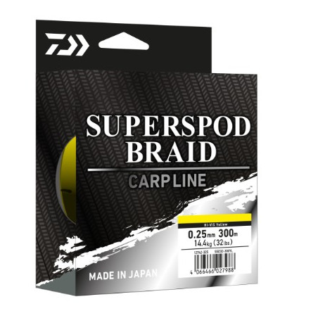 Plecionka Daiwa Superspod HI-VIS YELLOW 300m / 0.25mm