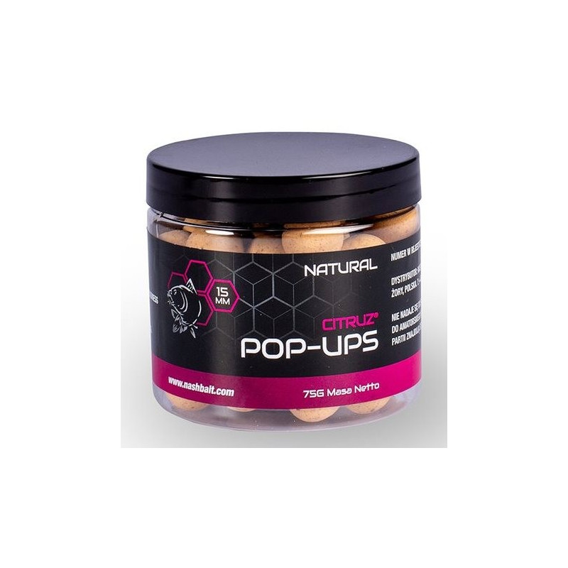 Kulki NASH Citruz Pop Ups New Natural 75g / 12 mm Kulki NASH Citruz Pop Ups New Natural 75g / 12 mm