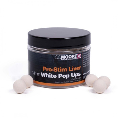Kulki CC Moore Pro-Stim Liver Pop Ups 14mm - White Kulki CC Moore Pro-Stim Liver Pop Ups 14mm - White
