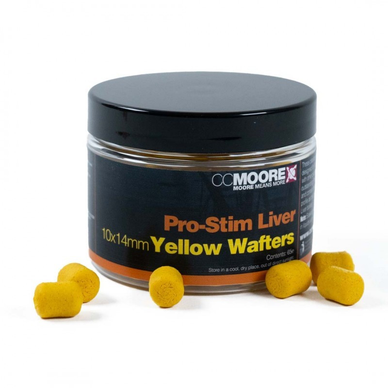 Kulki CC Moore Dumbell Wafters 10x14mm - Pro-Stim Liver Yellow Kulki CC Moore Dumbell Wafters 10x14mm - Pro-Stim Liver Yellow
