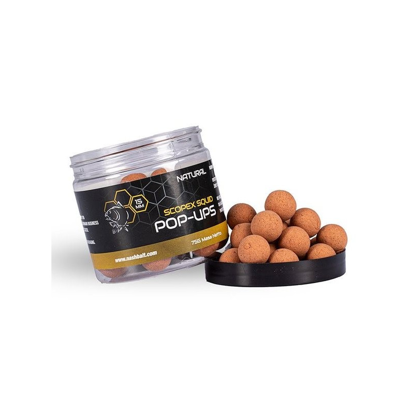 Kulki NASH Scopex Pop Ups 75g - 12mm Squid Natural Kulki NASH Scopex Pop Ups 75g - 12mm Squid Natural