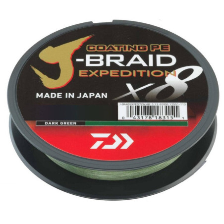 Plecionka Daiwa J-Braid Expedition X8E Dark Green 150m / 0,06mm
