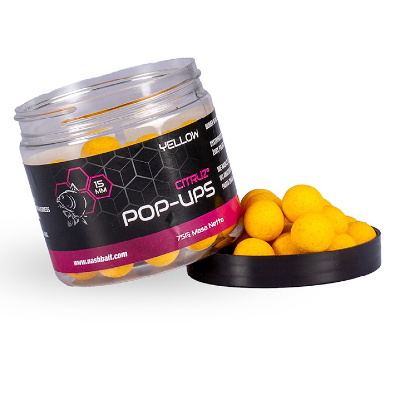 Kulki Nash Citruz Pop Ups 75g - 20mm Yellow Kulki Nash Citruz Pop Ups 75g - 20mm Yellow