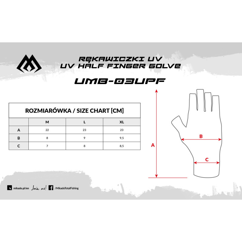 Rękawiczki Mikado letnie z filtrem UV UPF50+ roz. XL