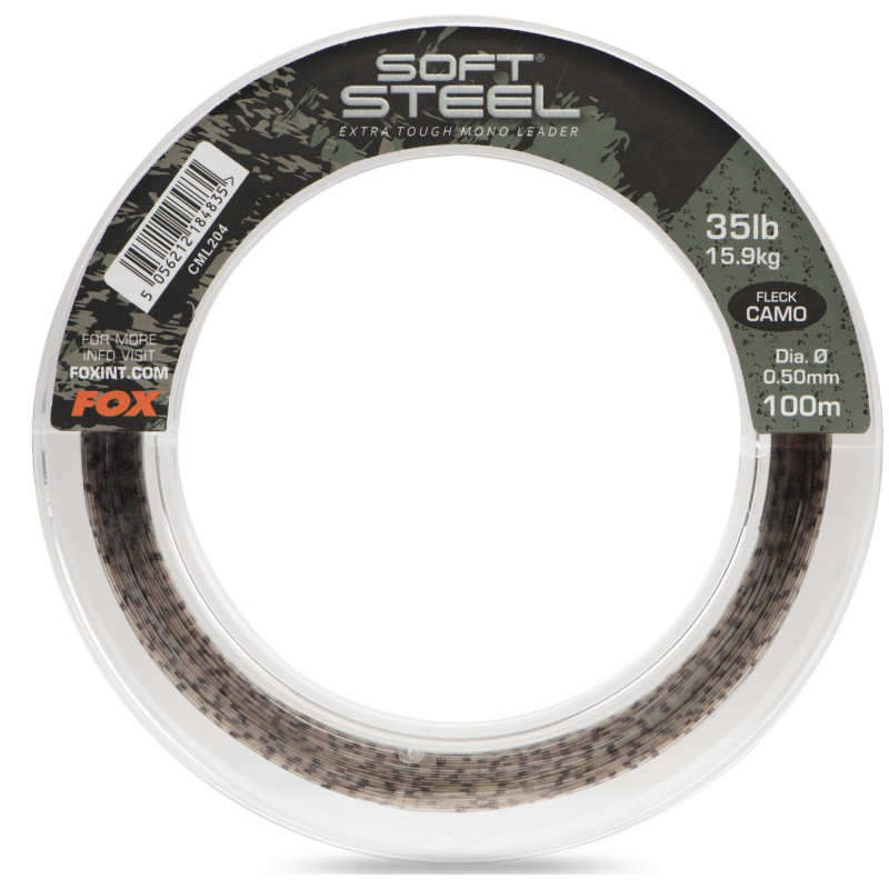 Strzałówka Soft Steel Fleck Camo Leader 100m FOX Strzałówka Soft Steel Fleck Camo Leader 100m FOX