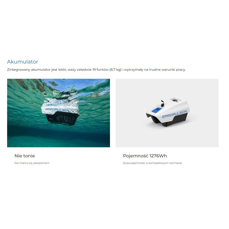 Silnik elektryczny zaburtowy Spirit 1.0 Plus 05580 Epropulsion Silnik elektryczny zaburtowy Spirit 1.0 Plus 05580 Epropulsion