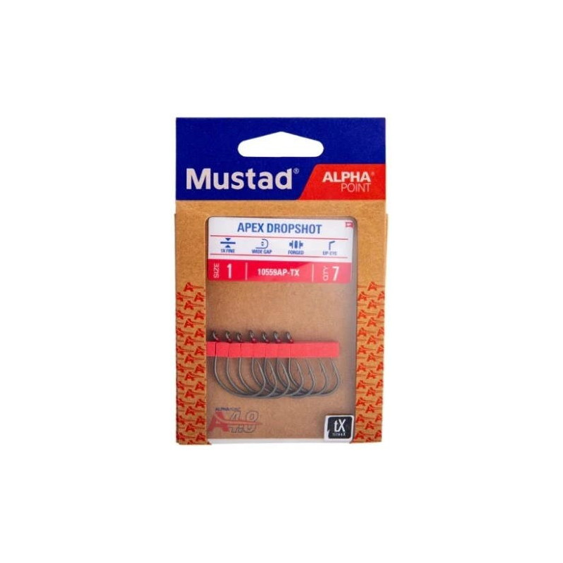 Haczyk Mustad Drop Shot Apex 10559AP-TX TitanX roz. 6 Haczyk Mustad Drop Shot Apex 10559AP-TX TitanX roz. 6