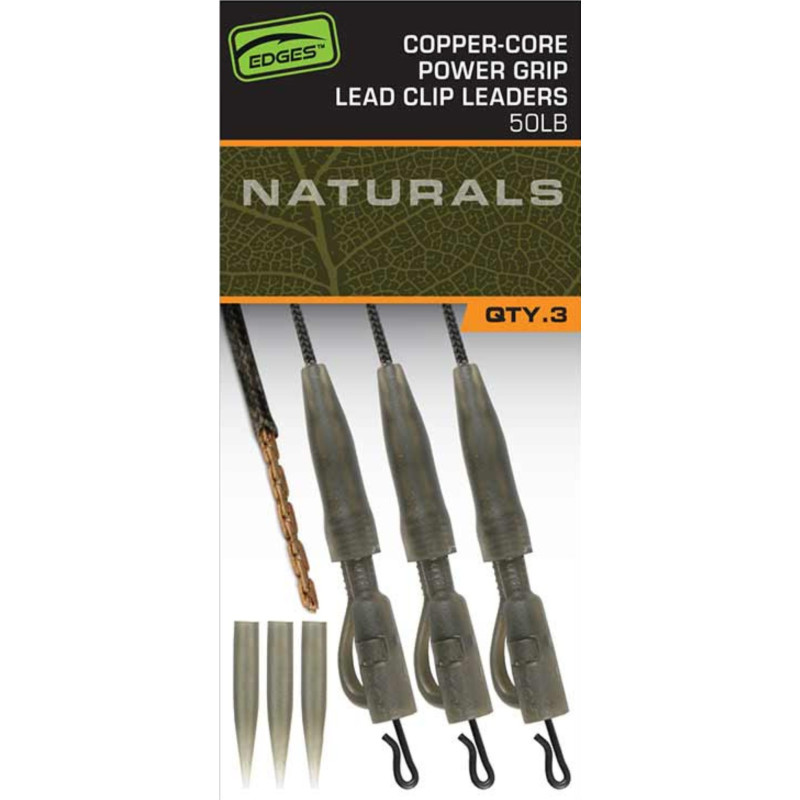 Zestaw z klipsem EDGES™ Naturals Copper Core Lead Clip Leaders 75cm FOX Zestaw z klipsem EDGES™ Naturals Copper Core Lead Clip Leaders 75cm FOX