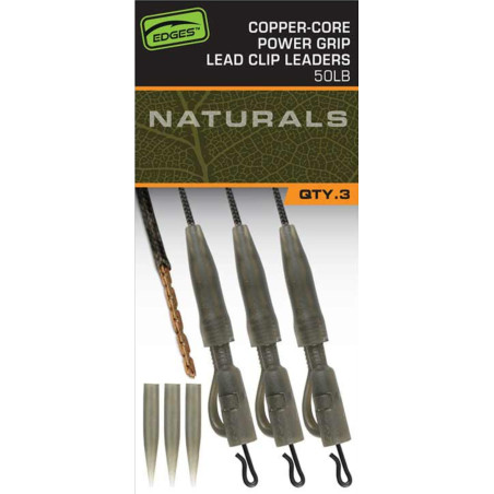 Zestaw z klipsem EDGES™ Naturals Copper Core Lead Clip Leaders 75cm FOX Zestaw z klipsem EDGES™ Naturals Copper Core Lead Clip Leaders 75cm FOX
