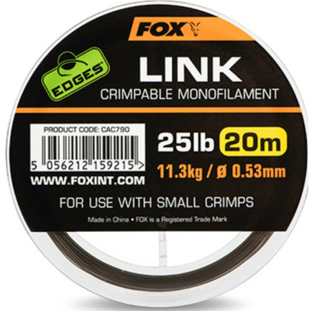 Materiał przyponowy FOX EDGES™ Link Trans Khaki Mono 20m / 0,64mm Materiał przyponowy FOX EDGES™ Link Trans Khaki Mono 20m / 0,64mm
