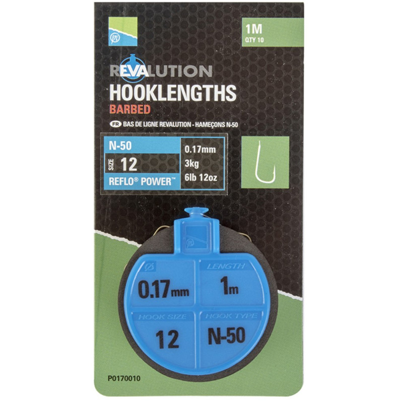 Przypony Preston REVALUTION Hooklengths 100cm N-50 hak 12 Przypony Preston REVALUTION Hooklengths 100cm N-50 hak 12