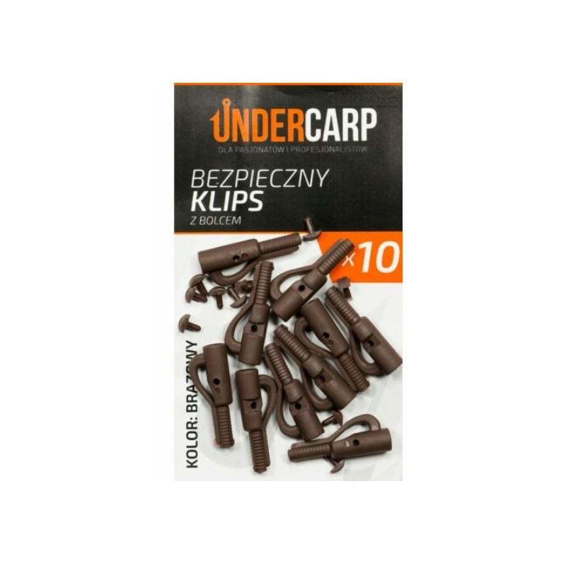 Bezpieczny klips brązowy z bolcem uc56 Under carp Bezpieczny klips brązowy z bolcem uc56 Under carp