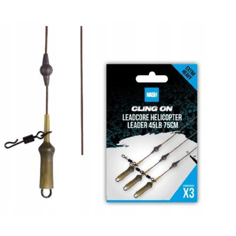 Zestaw Cling On Unleaded Helicopter Leader 75cm NASH