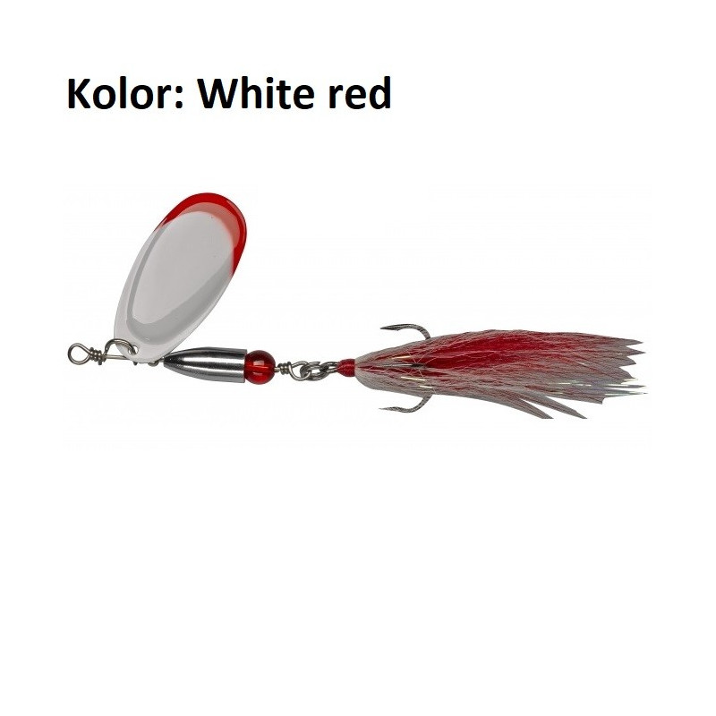 Błystka obrotowa Pezon & Michel Buck Pike 24g white red Błystka obrotowa Pezon & Michel Buck Pike 24g white red