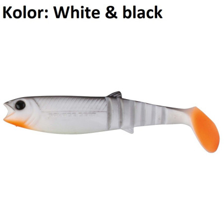 Guma Savage Gear Cannibal Shad 6.8cm white & black