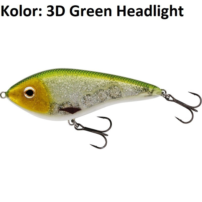 Wobler Westin Swim Glidebait pływający 12cm 3d green headlight Wobler Westin Swim Glidebait pływający 12cm 3d green headlight