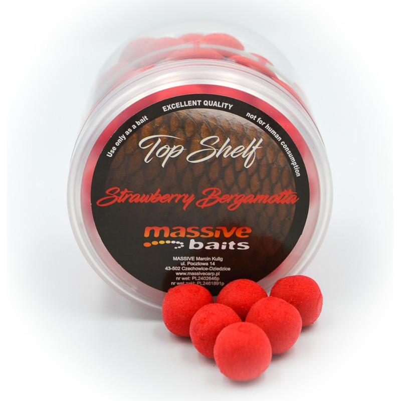 Kulki Massive Baits POP UPS TOP SHELF 200ml - 14mm Strawberry Bergamotta Kulki Massive Baits POP UPS TOP SHELF 200ml - 14mm Strawberry Bergamotta
