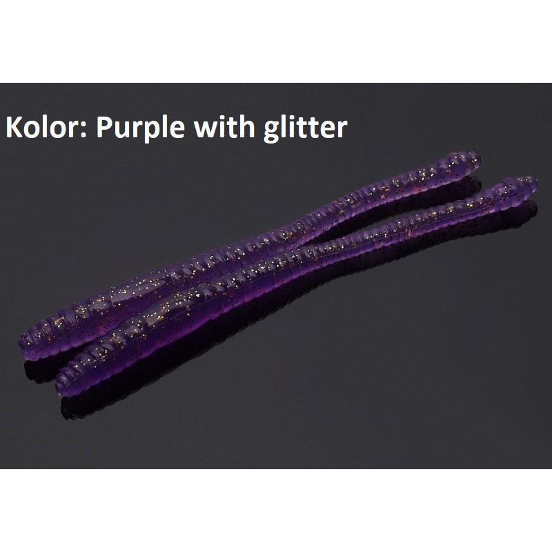 Przynęta Libra Lures Dying WORM 7cm purple with glitter Przynęta Libra Lures Dying WORM 7cm purple with glitter