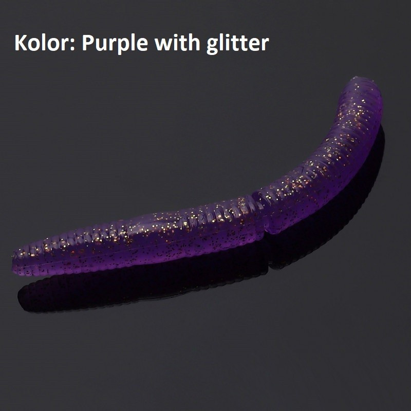 Przynęta Libra Lures Fatty D'Worm 6,5cm purple with glitter