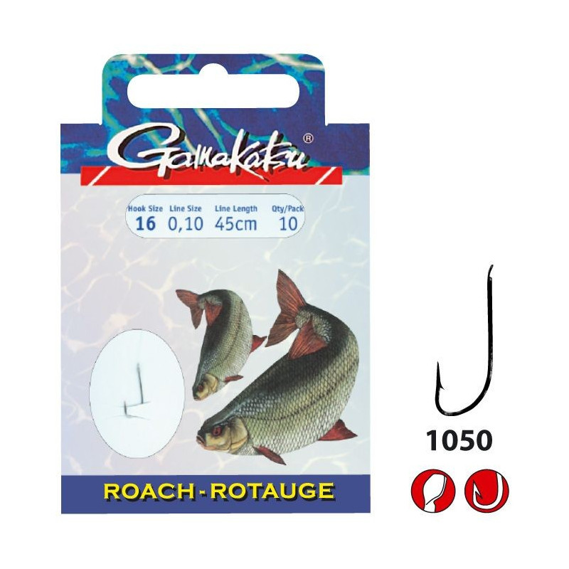 Hak Gamakatsu z przyponem Roach LS-1050N hak 16 Hak Gamakatsu z przyponem Roach LS-1050N hak 16