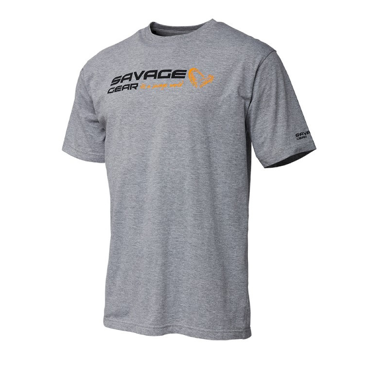 Koszulka Savage Gear Signature Logo Szary Melanż roz. XL Koszulka Savage Gear Signature Logo Szary Melanż roz. XL