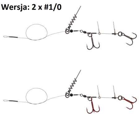 Przypon Savage Gear Line Thru na wkręt 2xhak 1/0 45cm Przypon Savage Gear Line Thru na wkręt 2xhak 1/0 45cm