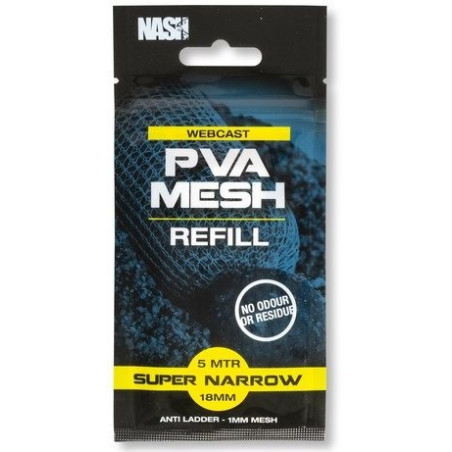 Siatka uzupełnienie Webcast PVA Refills super narrow - 18mm x 5m NASH